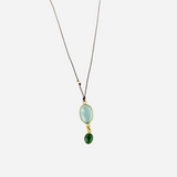 Margaret Solow Aquamarine and Emerald Necklace - Big Bag NY