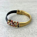 Martell Alxa Agate and Spinel Black Leather Cuff - Big Bag NY