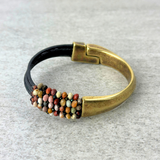Martell Alxa Agate and Spinel Black Leather Cuff - Big Bag NY