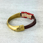 Martell Mookaite Skinny Leather Cuff - Big Bag NY