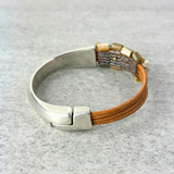 Martell Slim Abalone and Leather Cuff - Big Bag NY