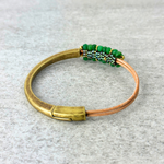 Martell Slim Emerald and Natural Leather Bracelet - Big Bag NY