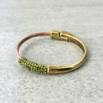 Martell Slim Green Peridot and Natural Leather Bracelet - Big Bag NY