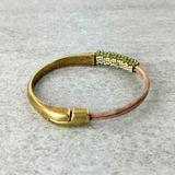 Martell Slim Green Peridot and Natural Leather Bracelet - Big Bag NY