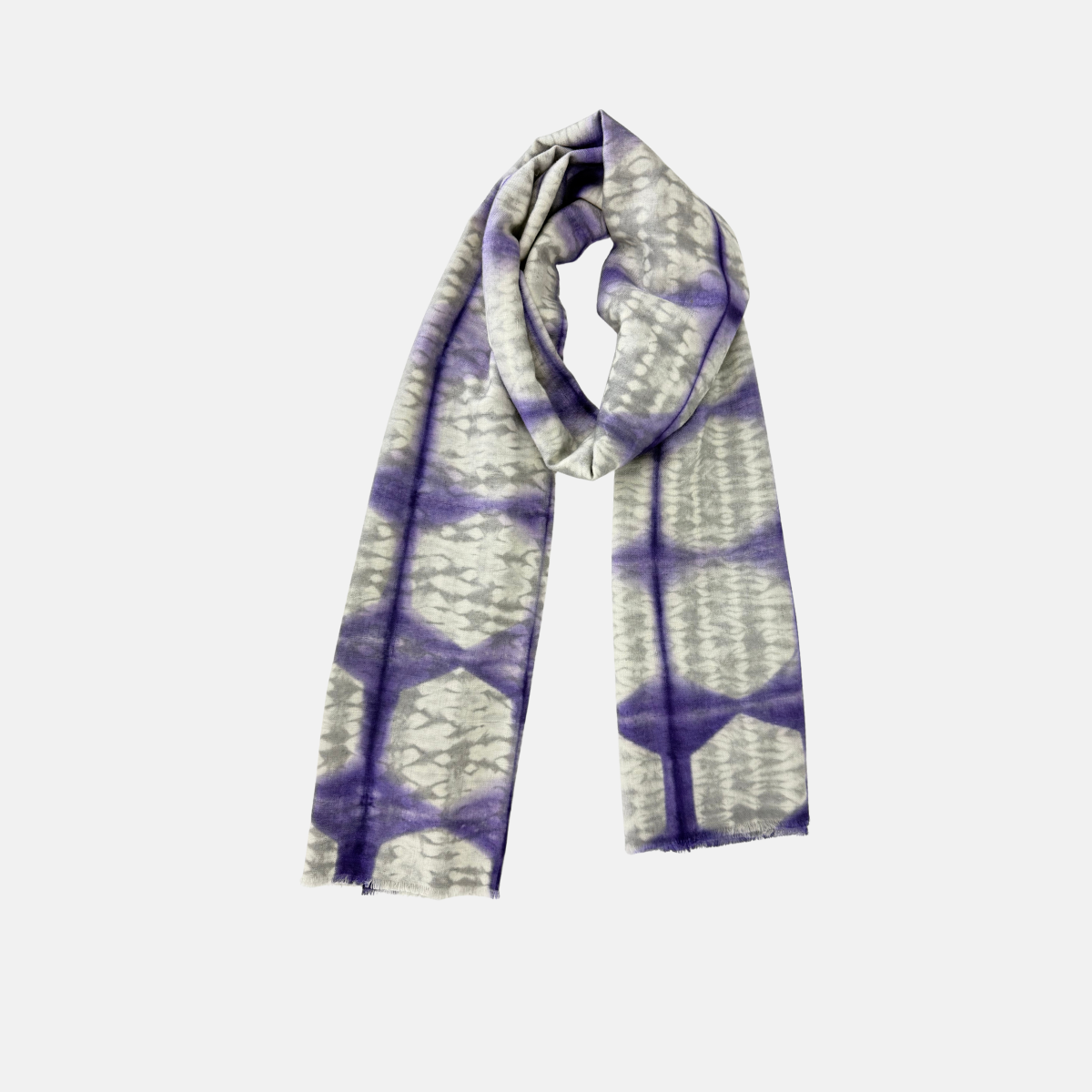 Me and K Hexagon Cashmere Scarf Purple2 - Big Bag NY