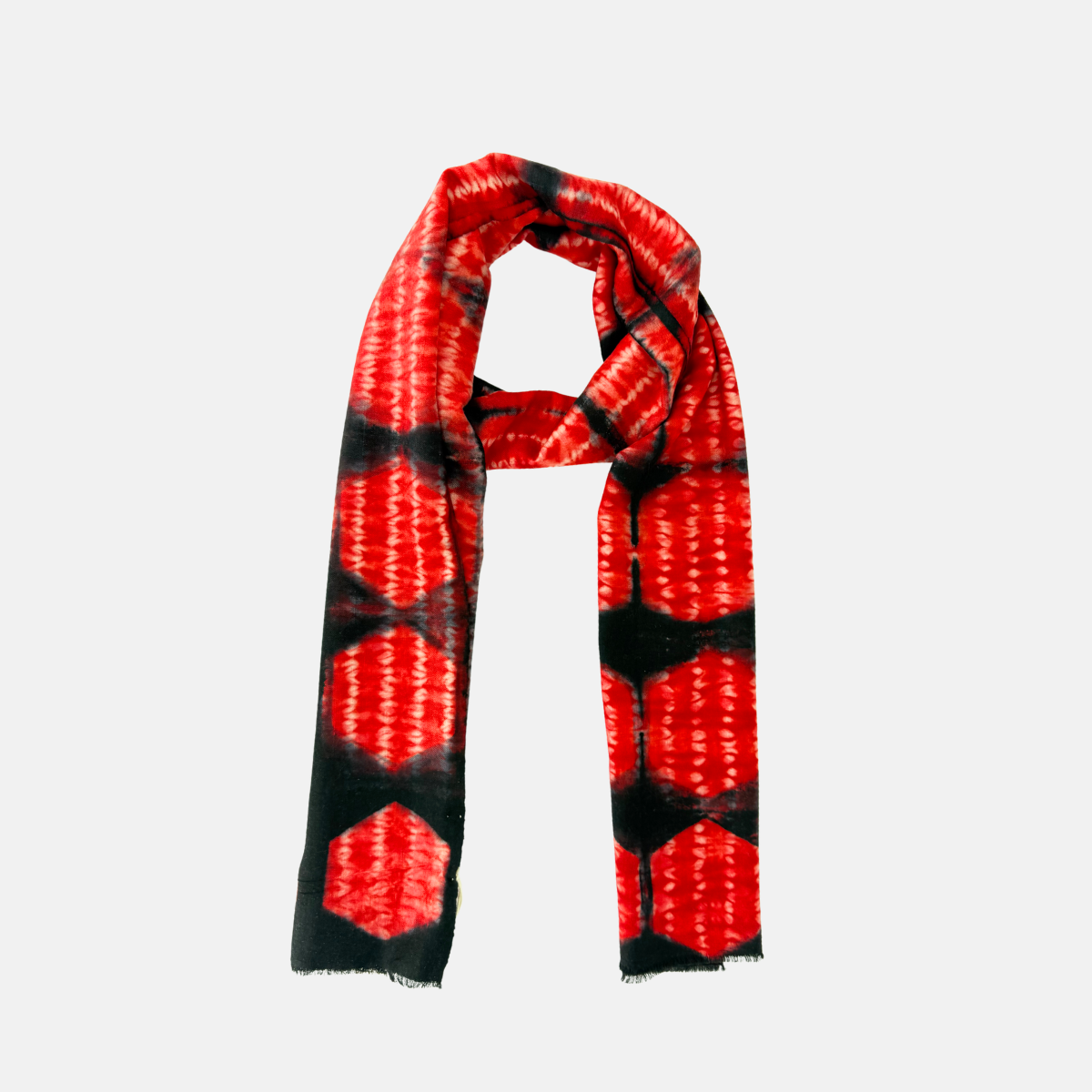 Me and K Hexagon Cashmere Scarf Red2 - Big Bag NY