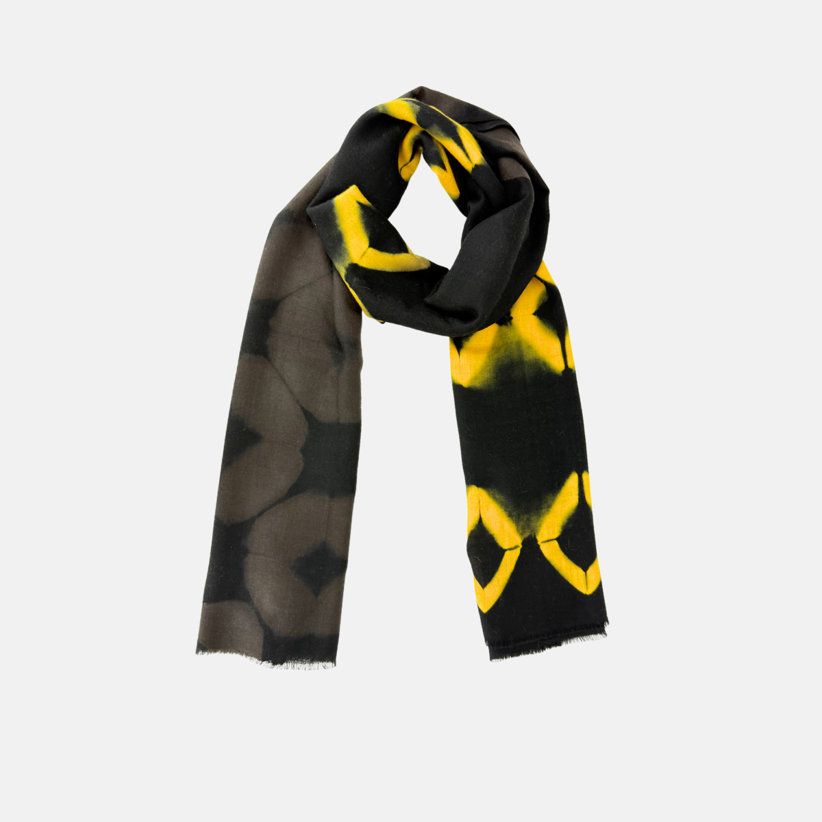 Me and K Yellow Tie Dye Cashmere Scarf Yellow2 - Big Bag NY