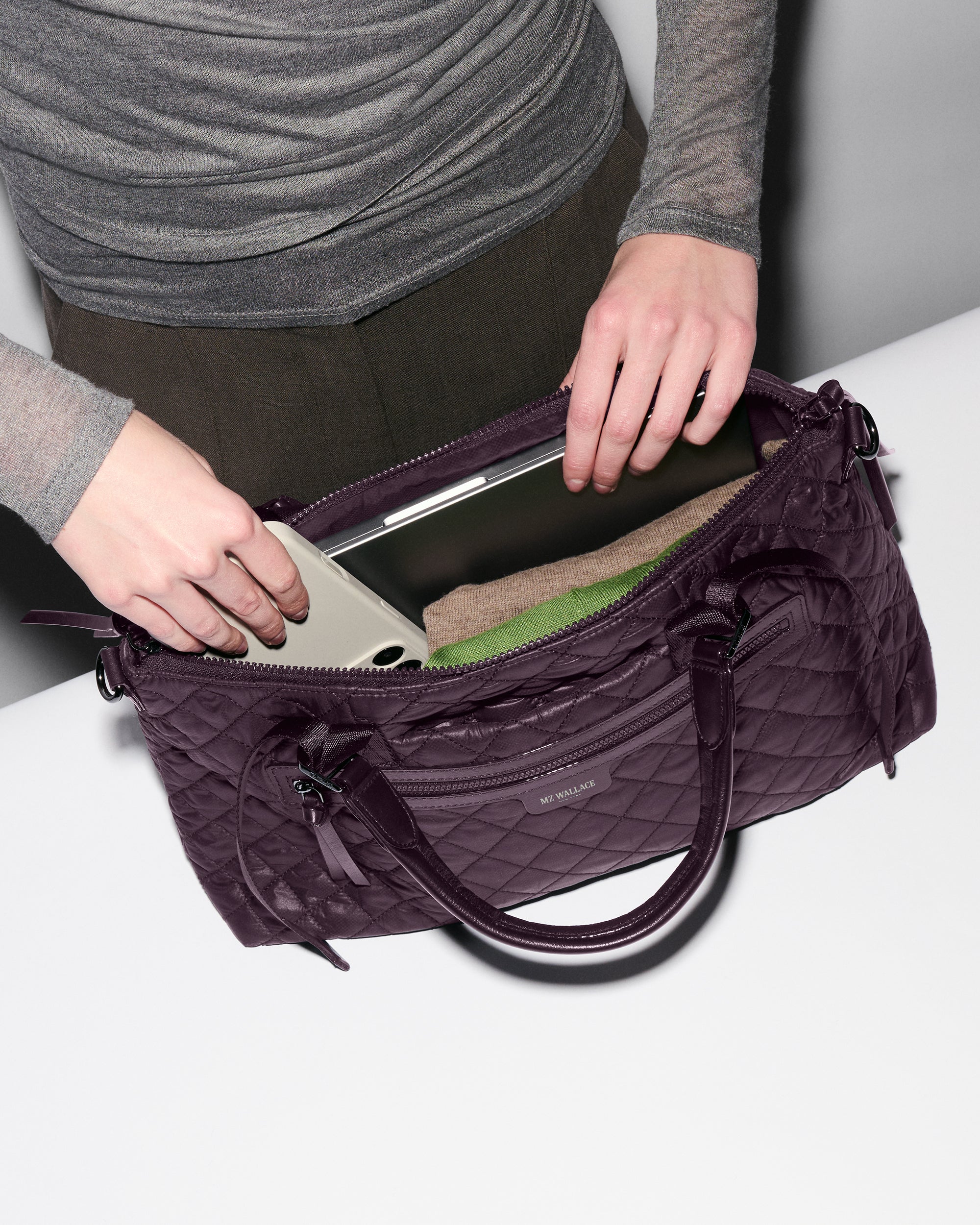 Medium Park Satchel in Raisin - Big Bag NY 