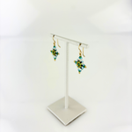Miguel Ases Green Turquoise White and Gold Rhombus Earrings - Big Bag NY 1
