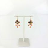 Miguel Ases Pyrite and Coral Mini Chandelier Clover Drop Earrings - Big Bag NY