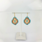 Miguel Ases Turquoise Coral Beige Almond Drop Earrings - Big Bag NY