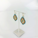 Miguel Ases Turquoise Coral Beige Almond Drop Earrings - Big Bag NY 1