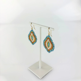 Miguel Ases Turquoise Coral Beige Almond Drop Earrings - Big Bag NY 1