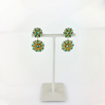 Miguel Ases Turquoise Gold and Aqua Circles Post Earrings - Big Bag NY