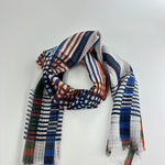 Multicolor Grid Cotton Silk Scarf - Big Bag NY