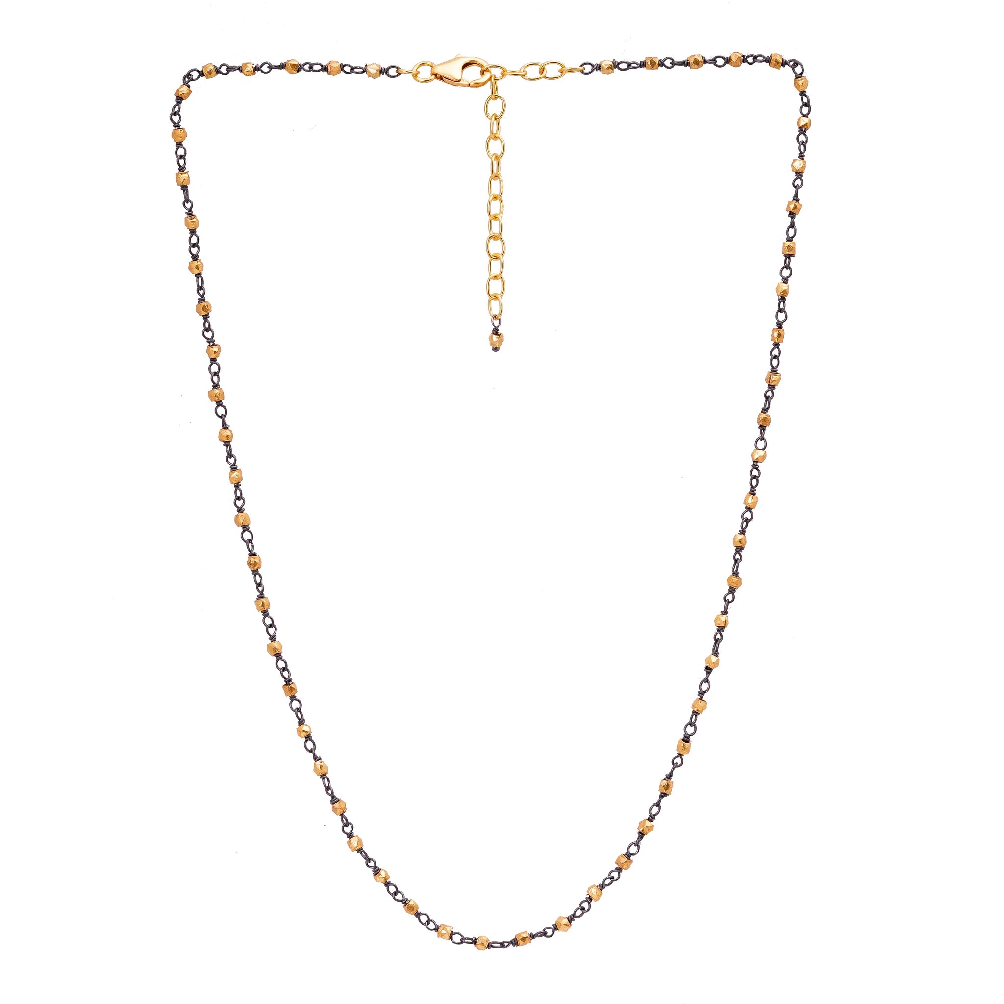 Manjusha Two Tone Gold Bead Necklace - Big Bag NY