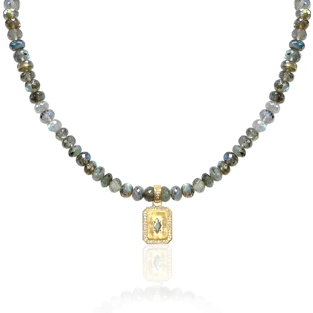 TAT2 RONDELLE Labradorite Shield Necklace - Big Bag NY