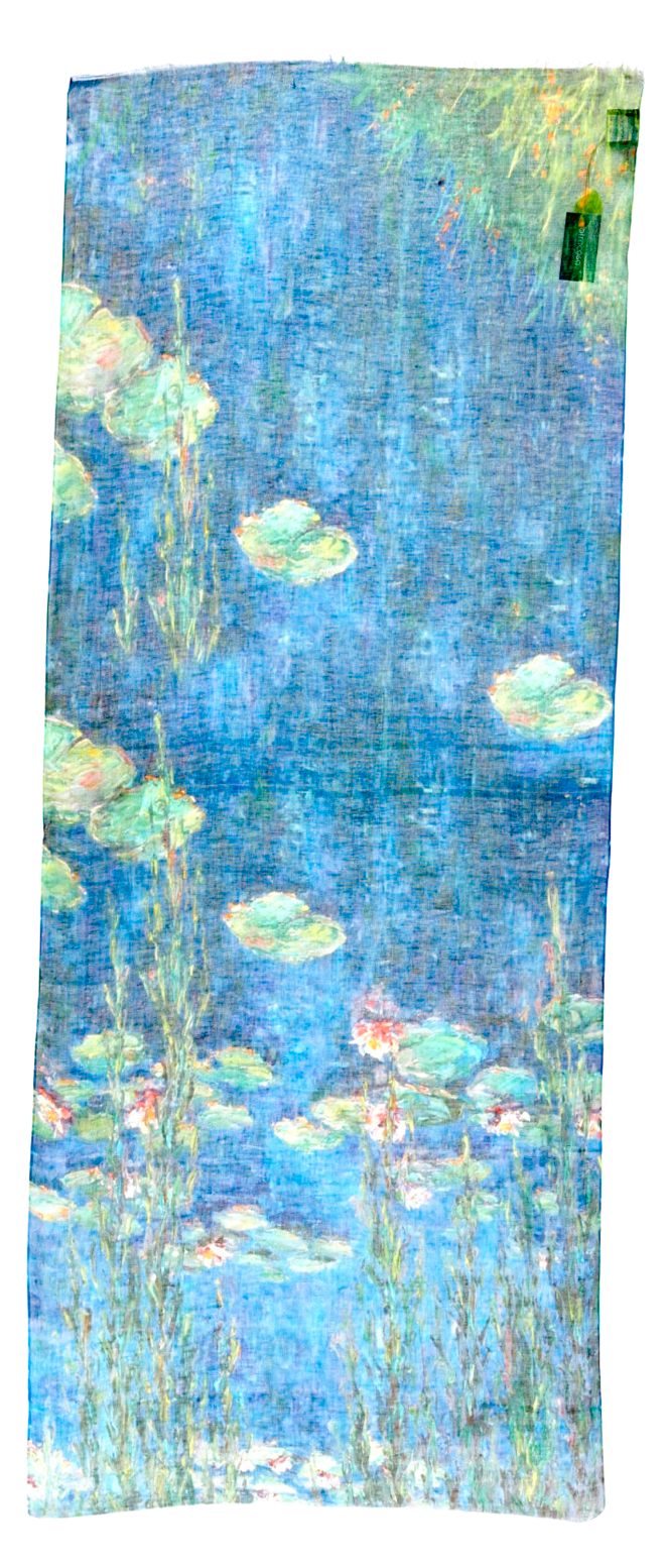 Otracosa Claude Monet Waterlilies Linen Scarf - Big Bag NY