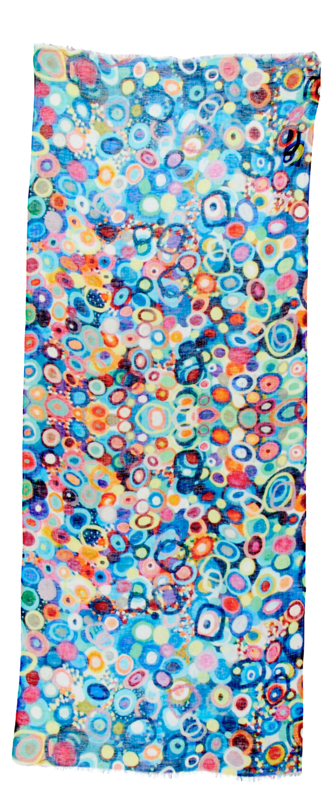 Otracosa Colorful Blue Colored Circles Linen Scarf - Big Bag NY