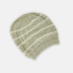 Oversized Cotton Beret Beanie in Ivory Beige - Big Bag NY