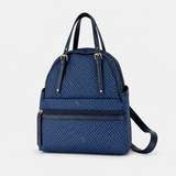 PLINIO Double Handle Mini Backpack with Side Pockets in Blue - Big Bag NY