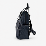 PLINIO Double Handle Mini Backpack with Side Pockets in Black - Big Bag NY