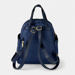 PLINIO Double Handle Mini Backpack with Side Pockets in Blue - Big Bag NY
