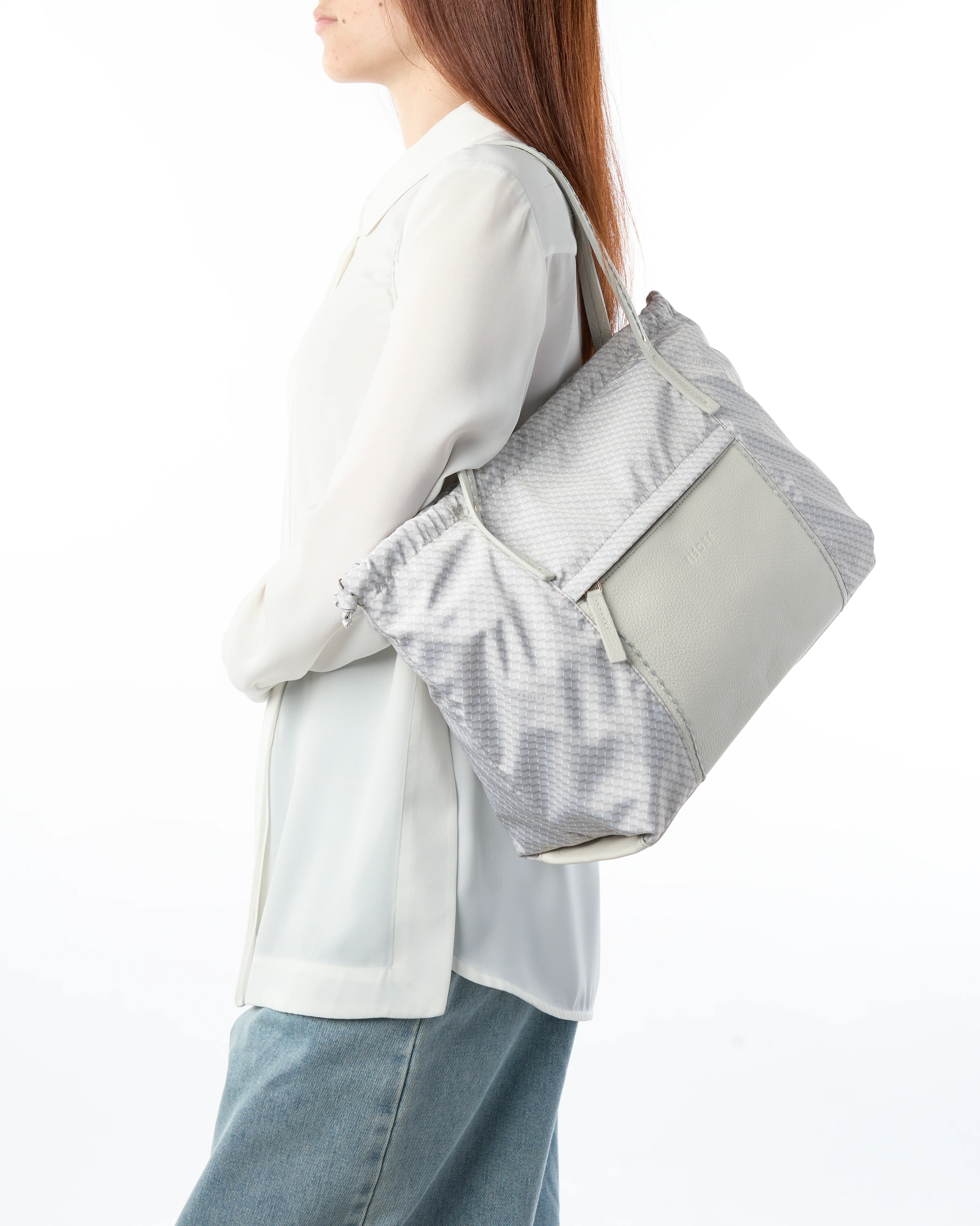 PLINIO Drawstring Large Tote- Greige-Big Bag NY