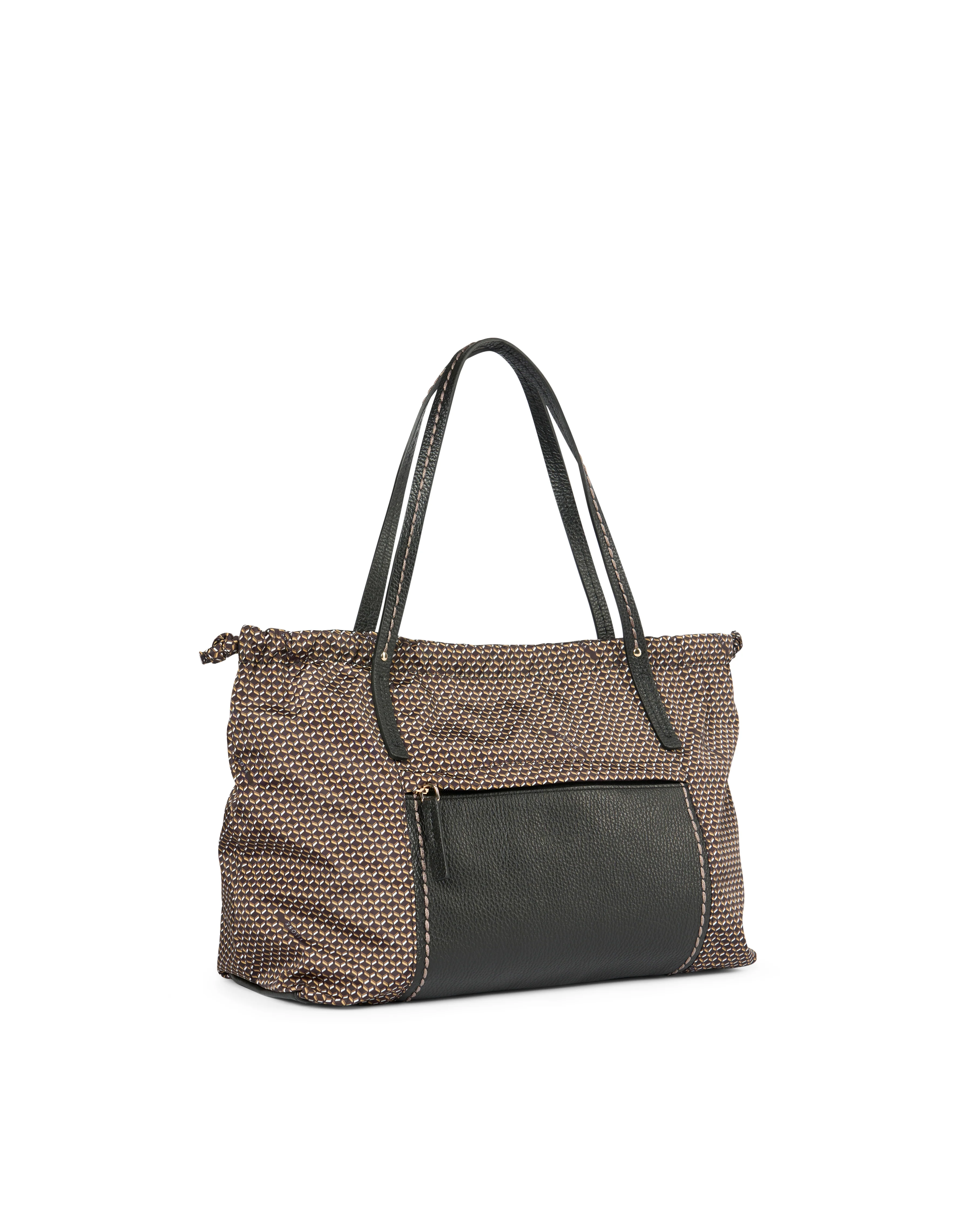 PLINIO Drawstring Large Tote- Nero-Big Bag NY