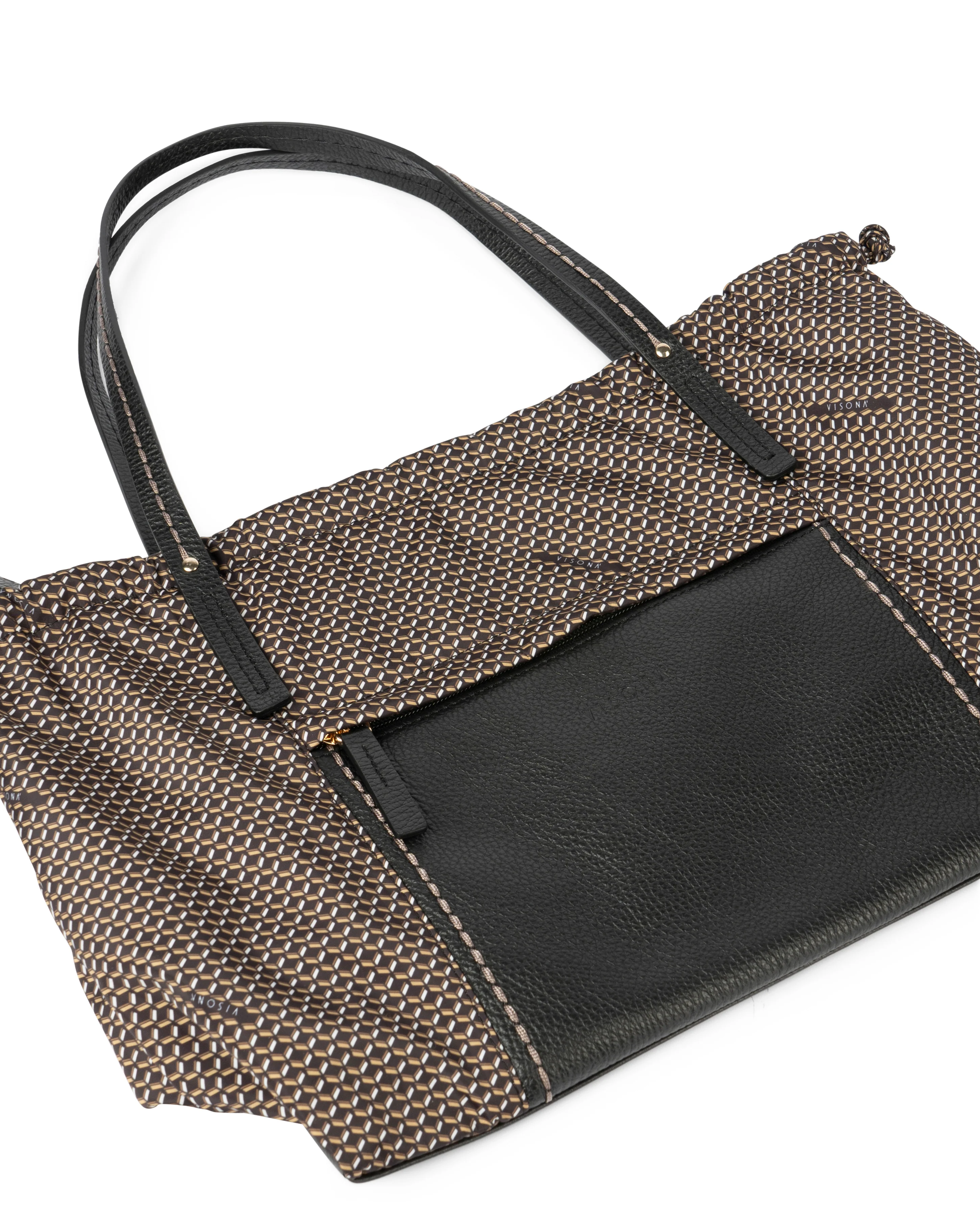 PLINIO Drawstring Large Tote- Nero-Big Bag NY