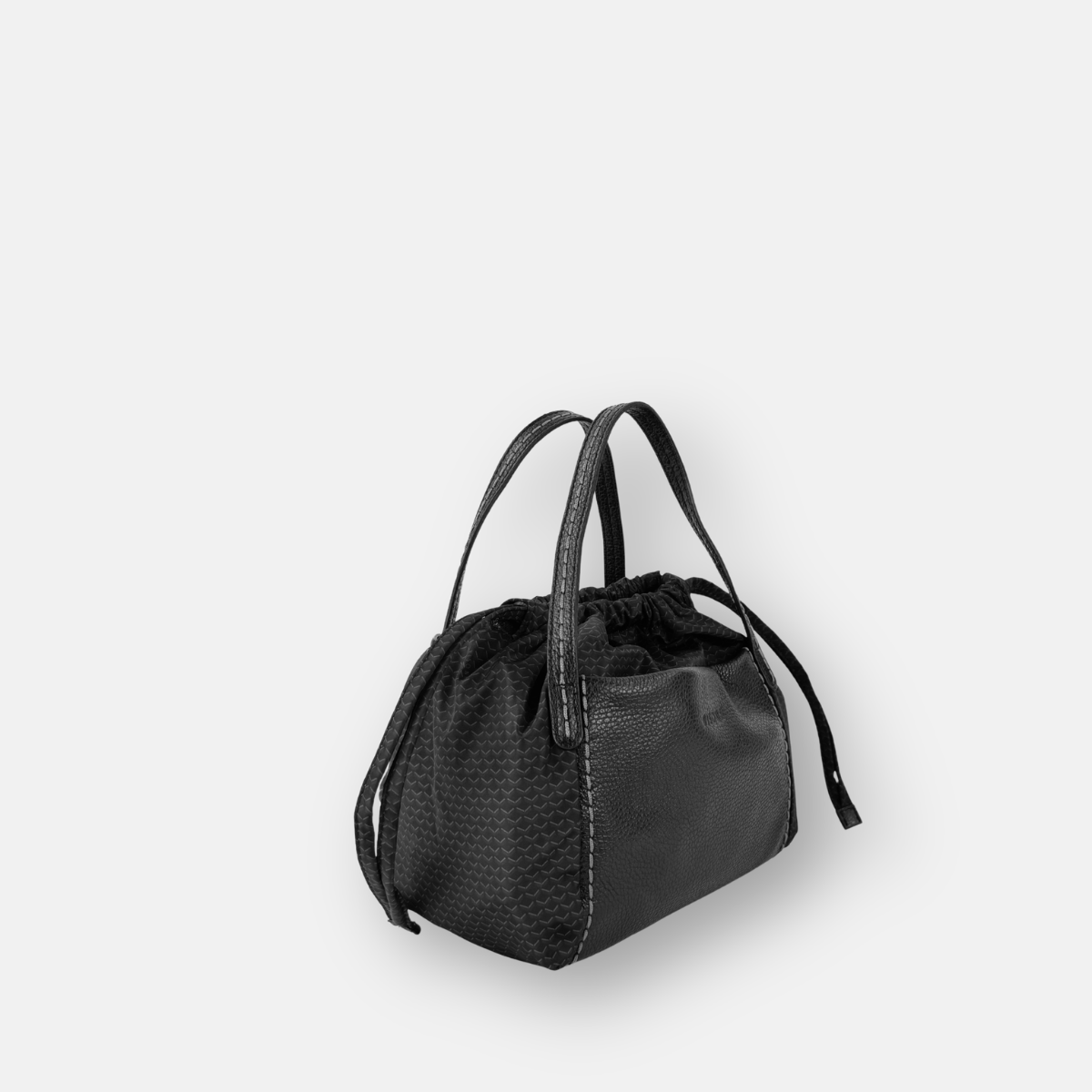 PLINIO Drawstring Small Tote in Asfaltogrey - Big Bag NY
