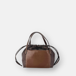 PLINIO Drawstring Small Tote in Brown - Big Bag NY