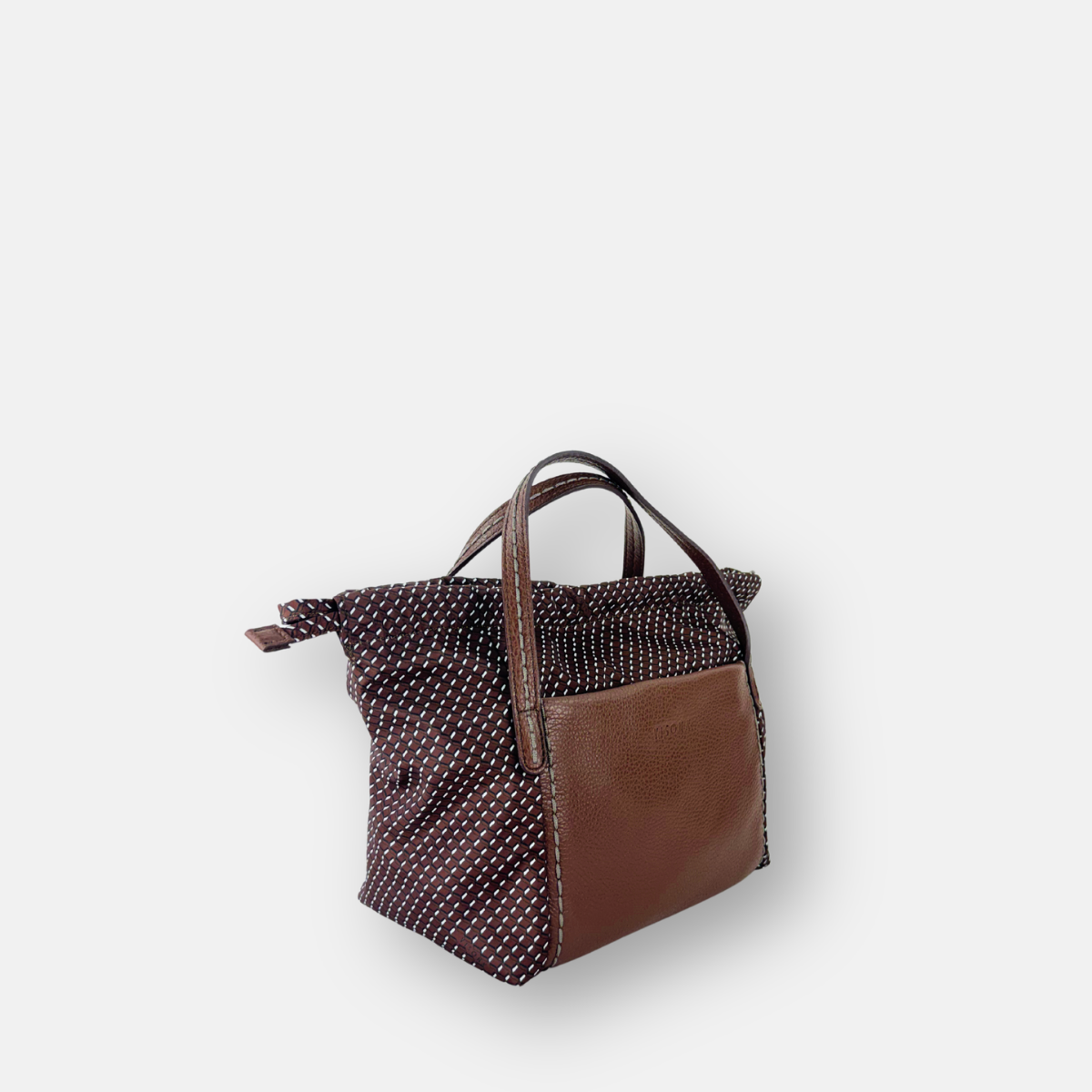 PLINIO Drawstring Small Tote in Brown - Big Bag NY