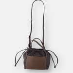 PLINIO Drawstring Small Tote in Brown - Big Bag NY