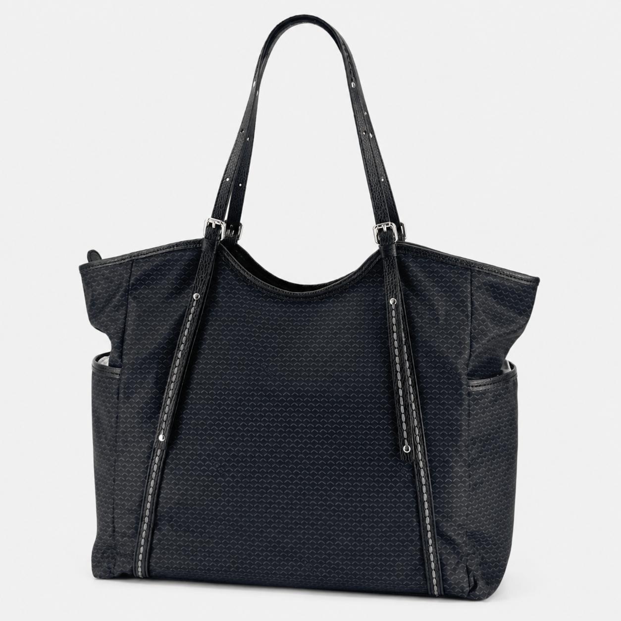 PLINIO Large Zipper Tote Bag with Side Pockets - Big Bag NY