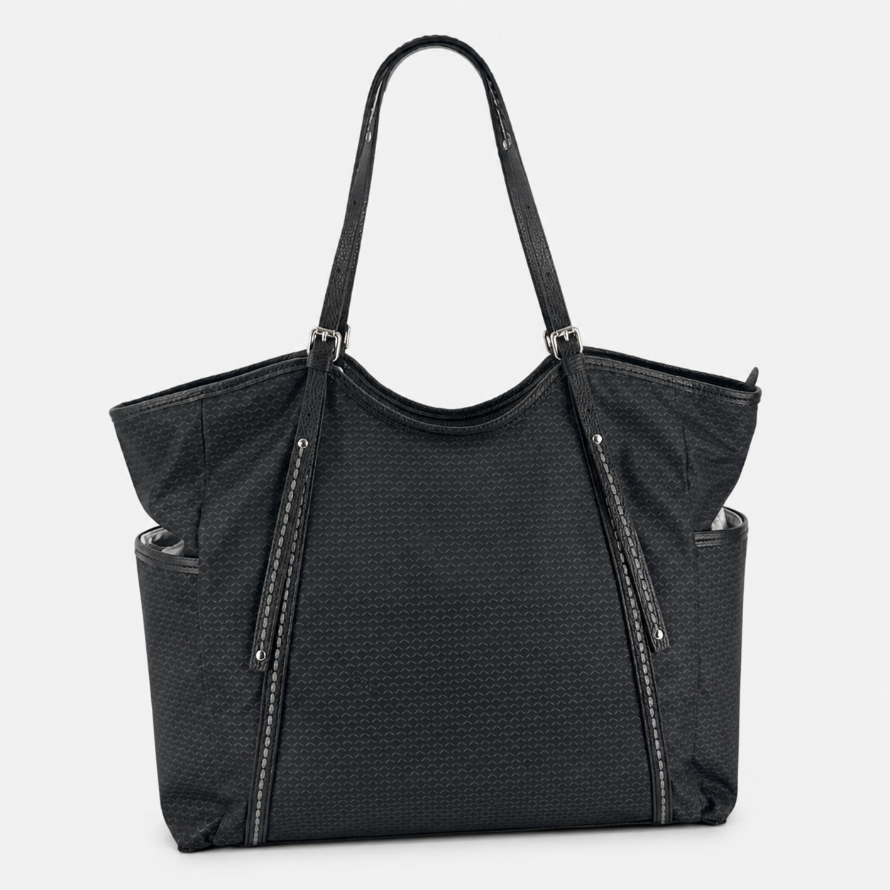 PLINIO Large Zipper Tote Bag with Side Pockets - Big Bag NY