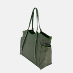 PLINIO Large Zipper Tote Bag with Side Pockets in Agave - Big Bag NY