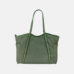 PLINIO Large Zipper Tote Bag with Side Pockets in Agave - Big Bag NY