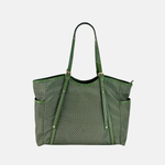 PLINIO Large Zipper Tote Bag with Side Pockets in Agave - Big Bag NY