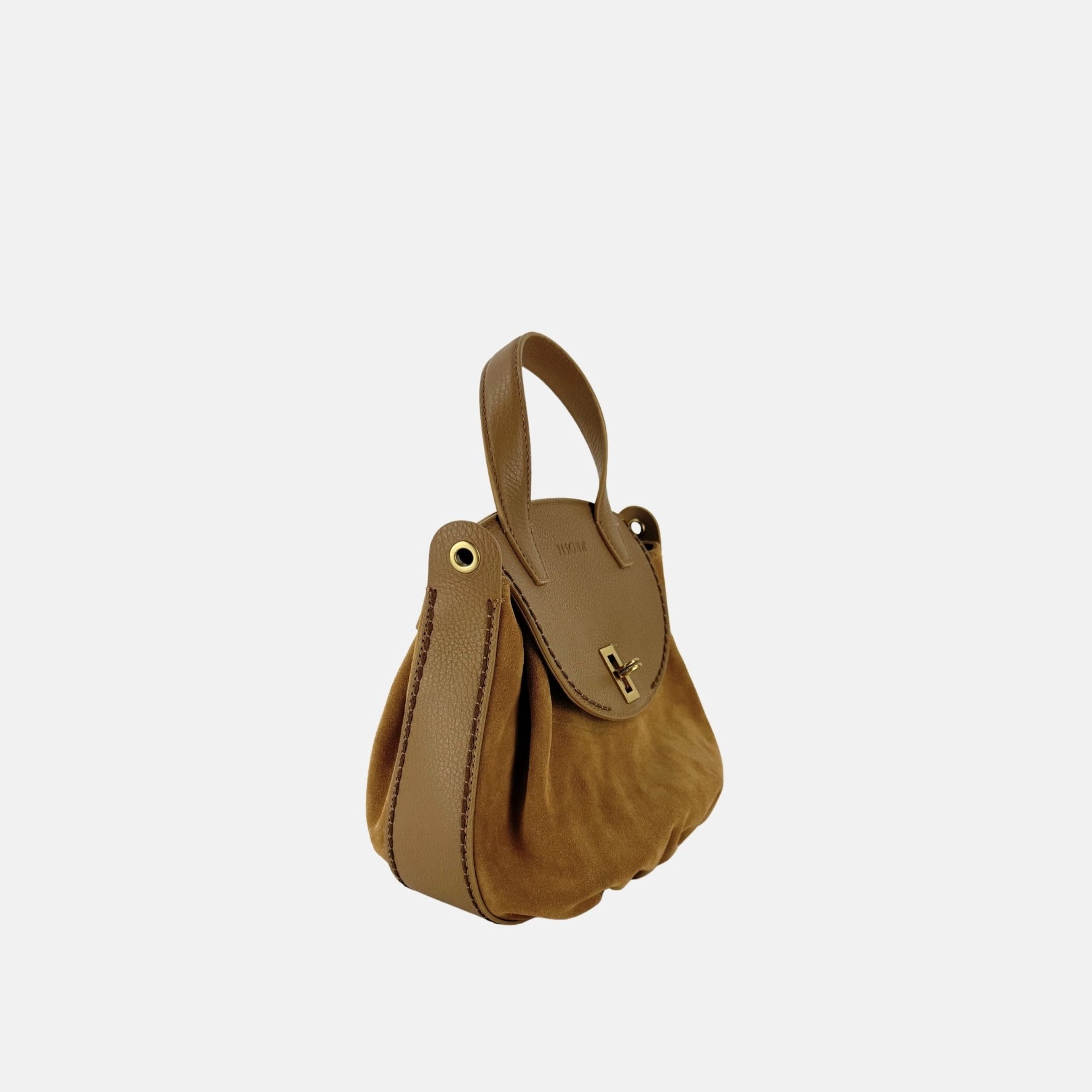 PLINIO VISONA Small City Handbag in Caramel - Big Bag NY