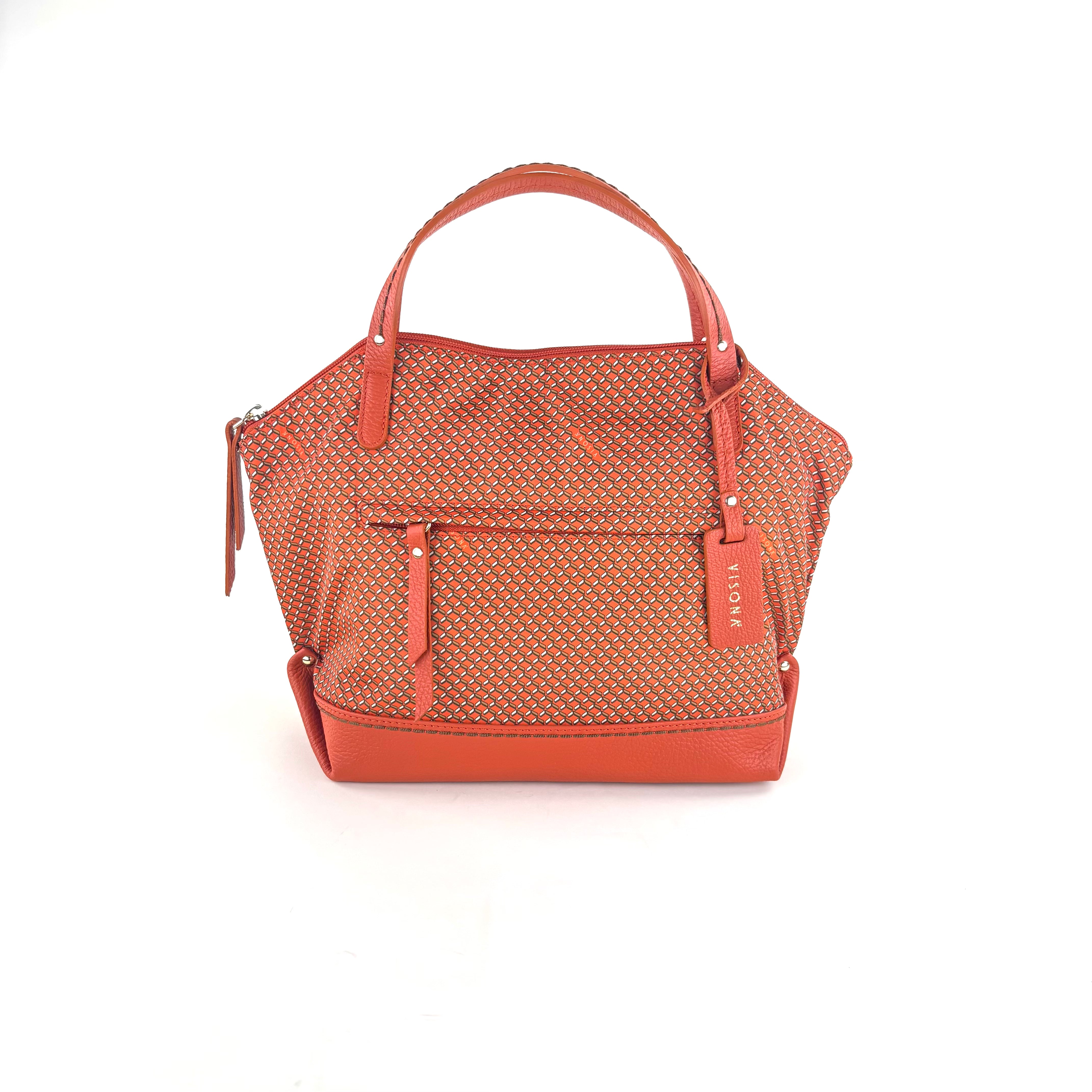 PLINIO by Visona Medium Top Handle Satchel Mango - Big Bag NY