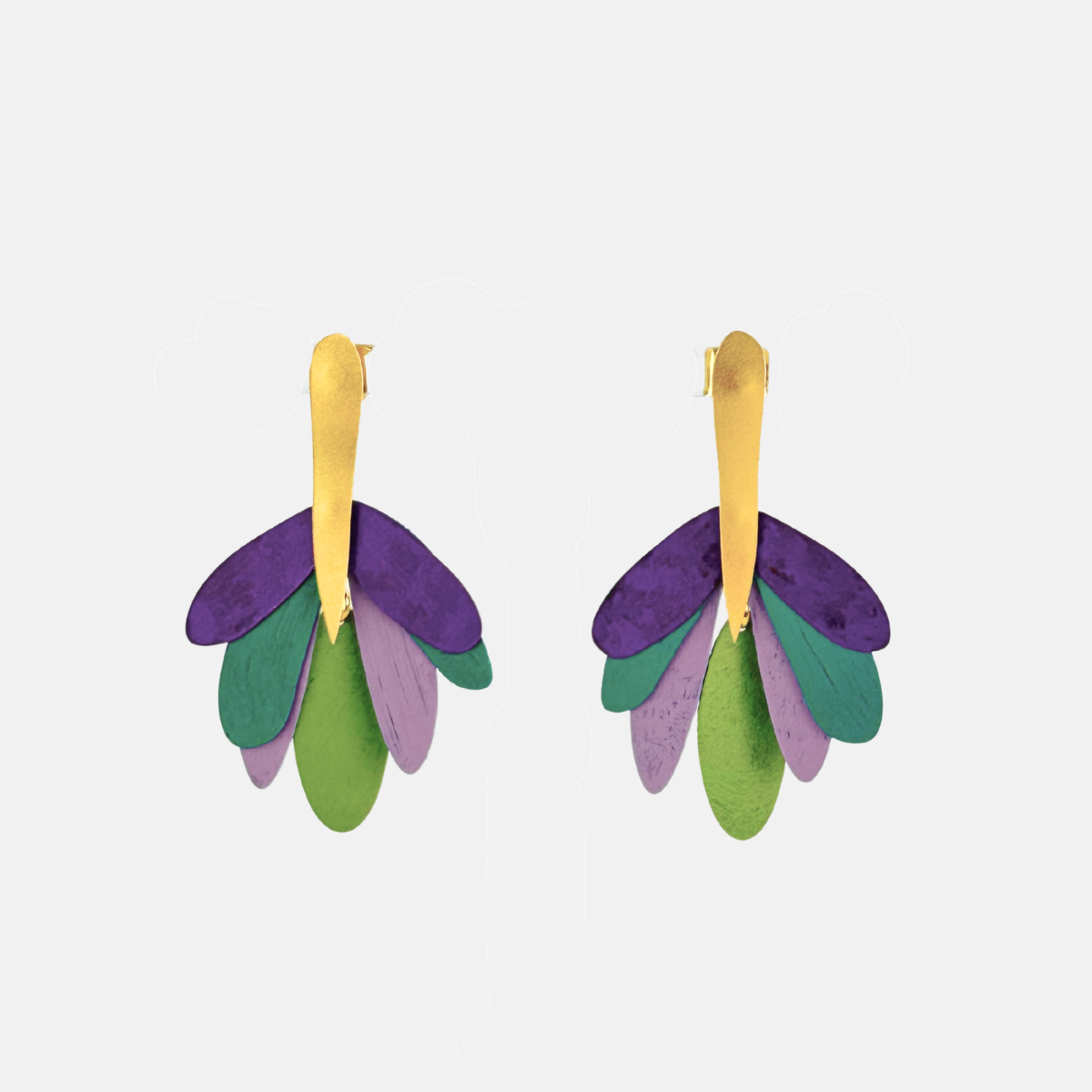 Painted Multicolor Peacock Earrings - Big Bag NY