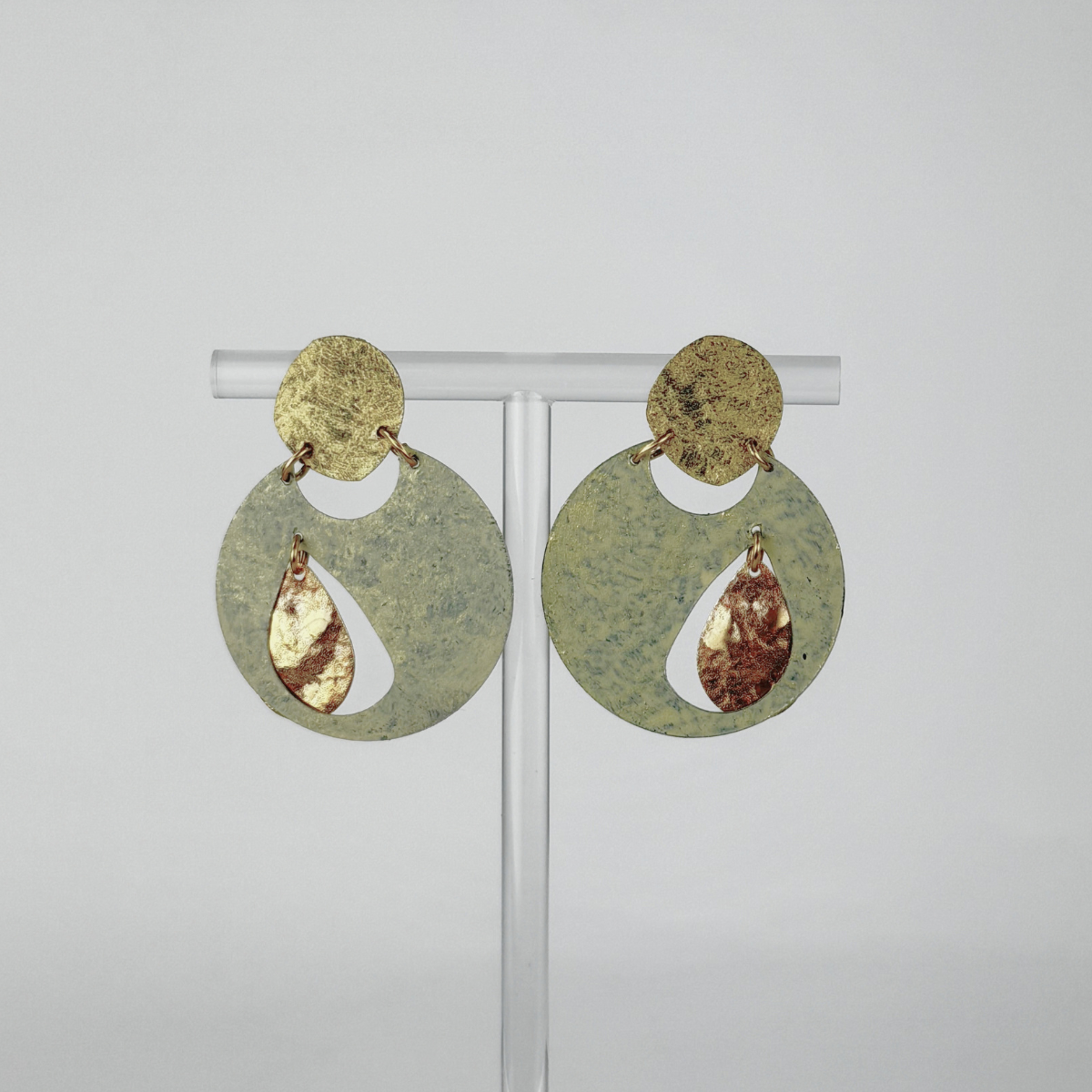 Painted Solar Eclipse Post Hoops Earrings - Big Bag NY