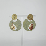 Painted Solar Eclipse Post Hoops Earrings - Big Bag NY