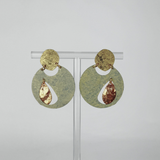 Painted Solar Eclipse Post Hoops Earrings - Big Bag NY
