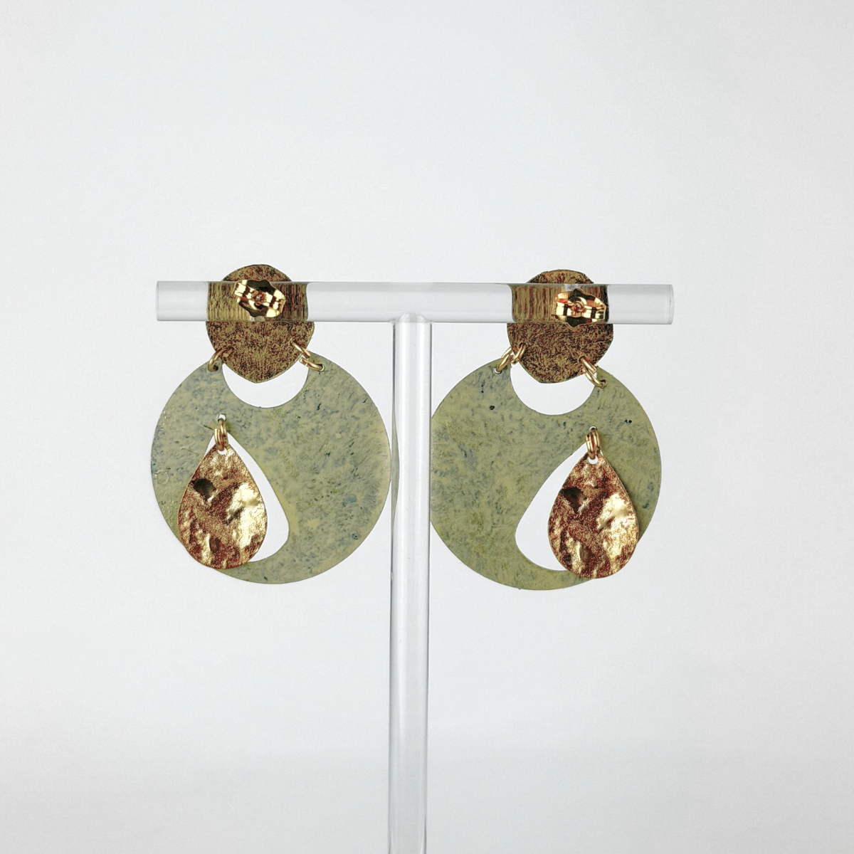 Painted Solar Eclipse Post Hoops Earrings - Big Bag NY