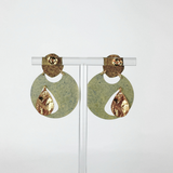 Painted Solar Eclipse Post Hoops Earrings - Big Bag NY