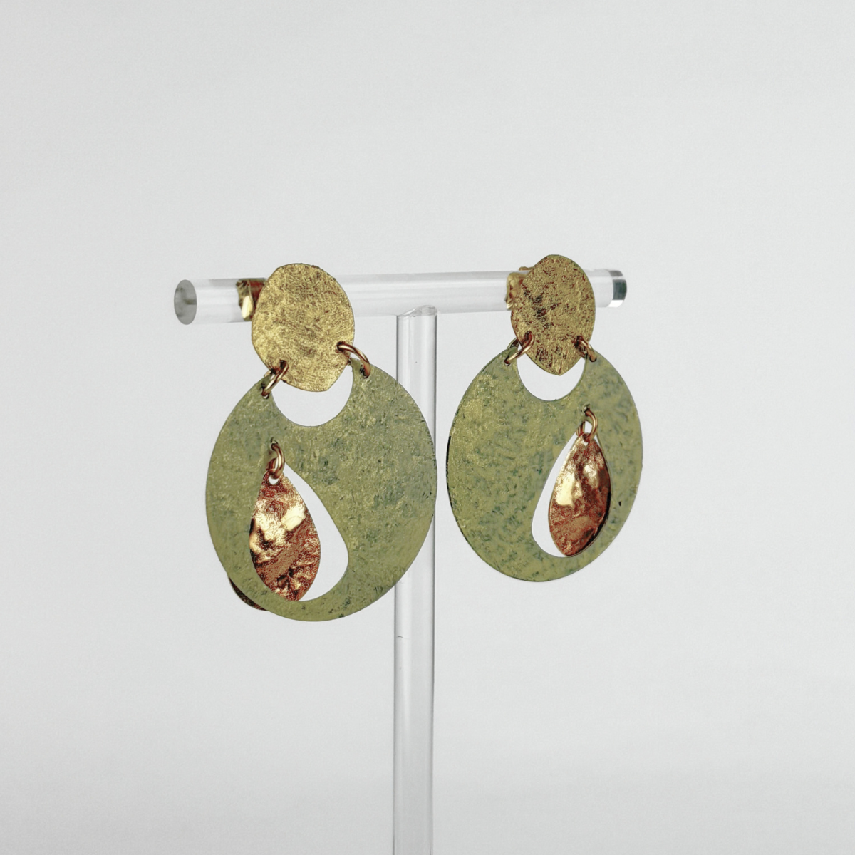 Painted Solar Eclipse Post Hoops Earrings - Big Bag NY