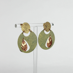 Painted Solar Eclipse Post Hoops Earrings - Big Bag NY