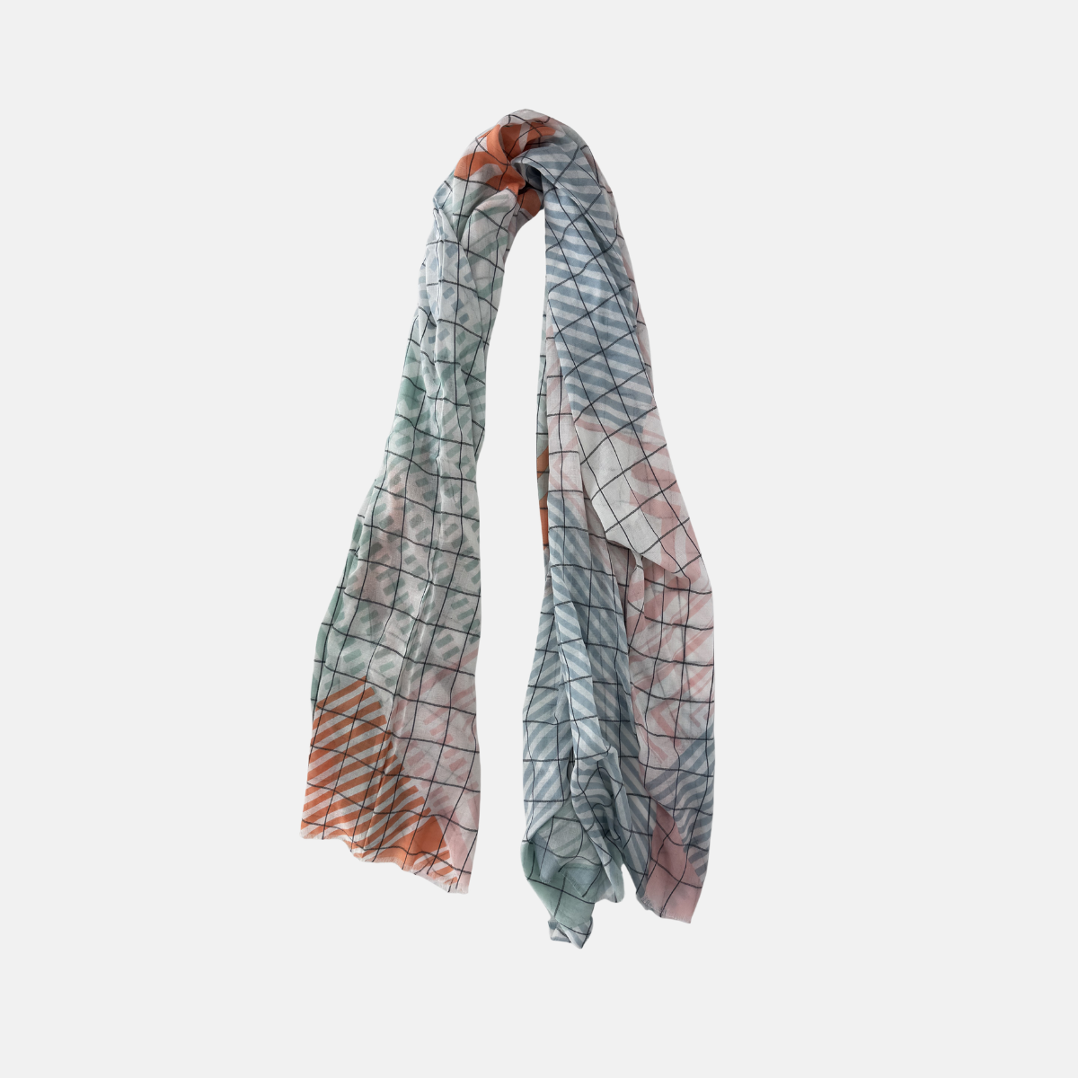 Ma Poesie Pastel Grid Cotton Scarf - Big Bag NY